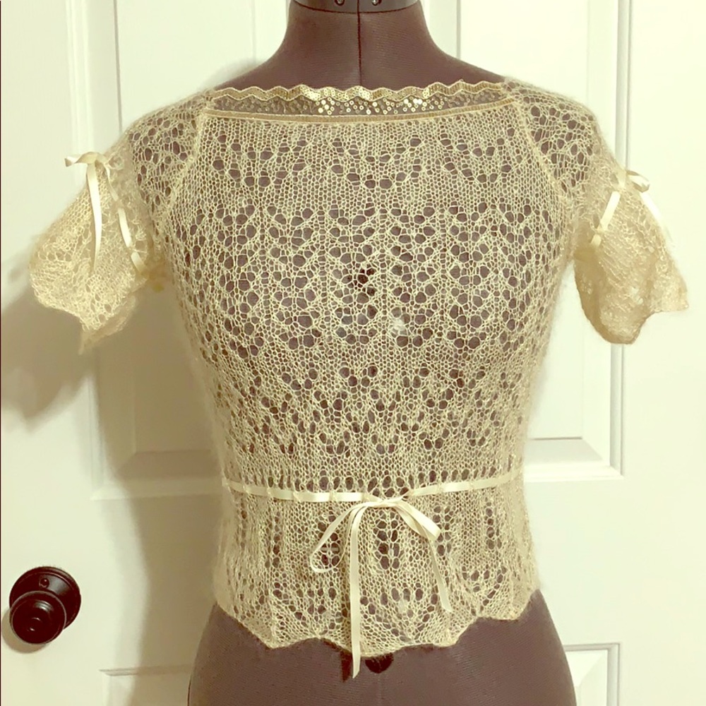 Handmade Silk Mohair Lace Knit Top